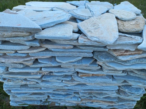 Плитняк златолит зелёный галтованный для цоколя купить в Евпатории