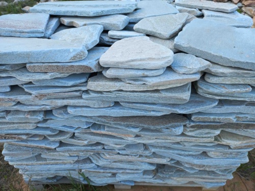 Плитняк златолит зелёный галтованный для цоколя купить в Евпатории